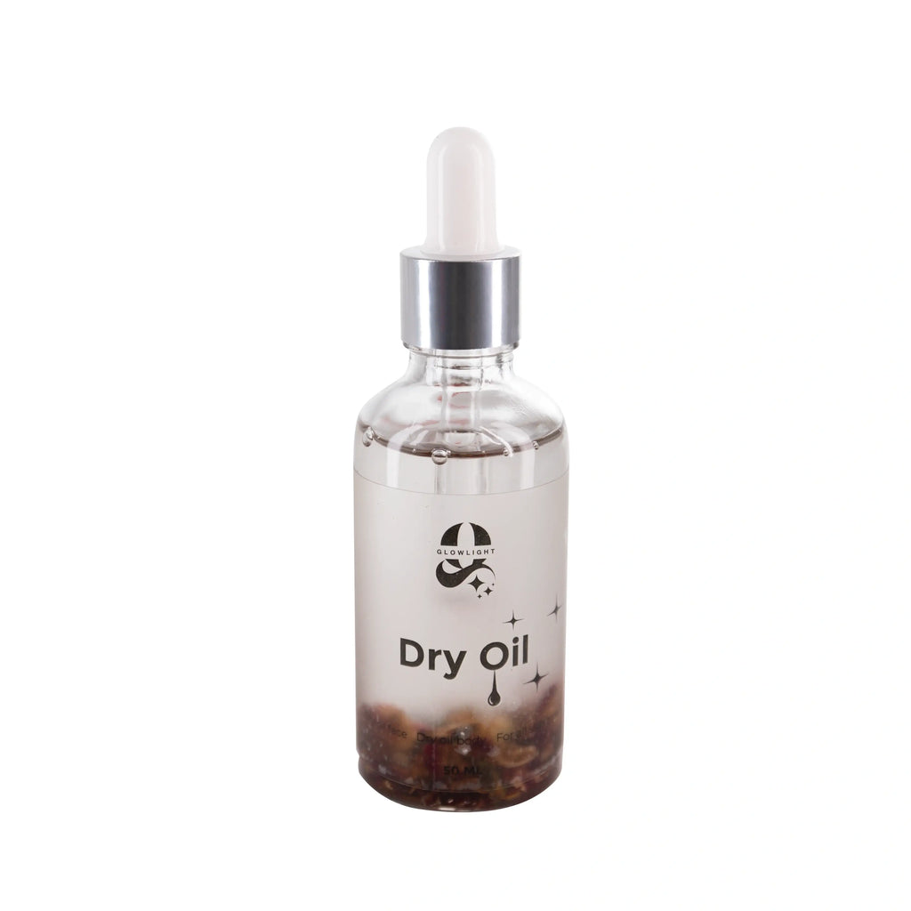 SHIMMMERING DRY OIL WITH SILVER GLITTER